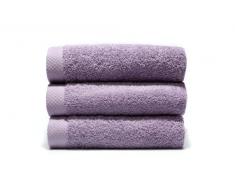 Home Basic - Lot 3 serviettes eponge, 33x50 cm serviette invité, 50x100 e maxi drap de bain 100x150 cm, couleur lilas