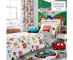 Catherine Lansfield Coussin 3D en Polyester en Forme de Voiture Couleurs Lumineuses, colorÃ©, Junior Duvet Set