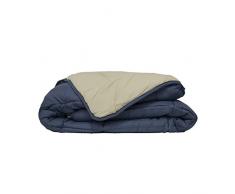 Couette bicolore Polyester Pétrole/Mastic 140 x 200 cm - POYET MOTTE - Gamme CALGARY