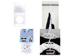 MSV 254 Lot de 12 Crochets Gain de Place pour cintres, Plastique/ABS/Fer/Aluminium, Blanc