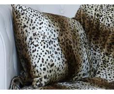 Soleil docre Coussin 40x40 cm rÃ©f. Peau c./ Lynx-Traces dAfrique, Polyester, Multicolore, 40 x 40 cm