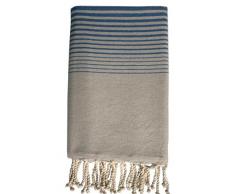 HR Decoraction Lola Serviette de Plage en Coton Bleu 200Â x 100Â x 0,5Â cm