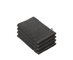 De Witte Lietaer 194690 Stephanie Lot de 4 Gants de Toilette Coton Gris FoncÃ© 540 g/mÂ² 15 x 22 x 1 cm