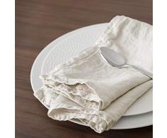 DEGRENNE Maison Linge Ficelle Serviettes de Table 45x45 cm - Lot de 2, Lin, Beige