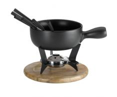 kela 16640 Service Ã Fondue Ã Fromage Country 22x20cm 10 piÃ¨ces, Acier Inoxydable, Brun/Noir, 22 x 22 x 20 cm