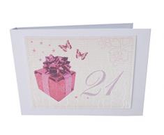 White Cotton Cards Age 53,3Â cm Rose Cadeau Design Tiny Valeur Album Photo, Blanc