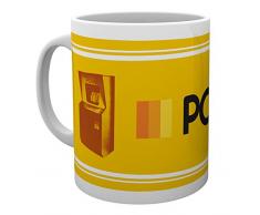 PQube Pong Mug, Porcelaine, Jaune, 8Â x 11Â x 9Â cm