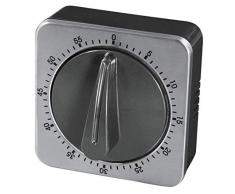 Xavax Minuteur de cuisine mÃ©canique (avec fonction minuterie, sablier, en acier inoxydable) Argent/Noir