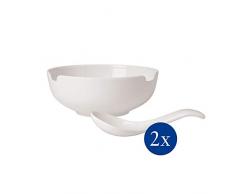 Villeroy & Boch 10-4173-9039 Passion Service 4 piÃ¨ces, Bol Porcelaine Premium, Plateau en cÃ©ramique/cuillÃ¨re Ã Soupe/Bag, Blanc, adaptÃ© au Lave-Vaisselle