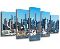 Tableau Moderne Photographique, Impression sur bois, Gratte-ciel de paysage urbain, 165 x 62 cm, ref. 26199