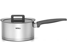 Woll Concept 920NC Casserole en Acier Inoxydable pour plaques à Induction, ø 20 cm, Hauteur : 11 cm, 3,4 l avec Couvercle en Verre dans Coffret