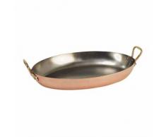 DE BUYER -6451.36 -plat ovale cuivre-inox 2 a. laiton 36cm
