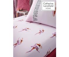 Catherine Lansfield Parure de lit Motif Danseuse Classique Rose, Polyester-Coton, Rose, Simple