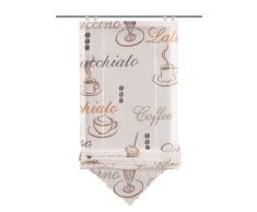 Home Fashion 57232-802 Store Romain Style Voilage Café avec Crochets Crème 140 x 60 cm