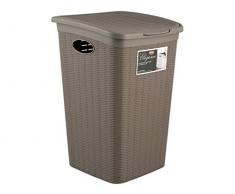 No Name 30051 Panier Ã Linge 50L Grey PP, Plastique, Gris, 54,5x38x37 cm