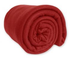 Soleil dOcre 510051 Couverture Polaire Polyester Rouge 180 x 220 cm