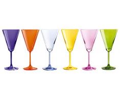 H&H Jazz Summer Set VAP à Eau, Verre, Transparent, 22 cl, 6 Pièces