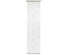 GARDINIA Panneau Japonais (1 Pièce), Opaque, Tissu Lavable, Motifs Curling, Blanc/Gris, 60 x 245 cm (LxH)