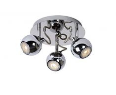 Lucide COMET - Spot Plafond - Ã 26 cm - LED Dim. - GU10 - 3x4,5W 3000K - Chrome