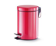 Zeller 18204 Poubelle à pédale en métal rouge, 17 x 26,5 cm