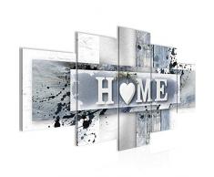 Tableau decoration murale Coeur de la maison 200 x 100 cm - XXL Impression sur Toile Salon Appartment 5 Parties - prÃªt Ã accrocher - 504551c