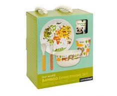 Petit Collage Vaisselle Set-World, Bambou, Multi/colorées, 19 x 12.1 x 22 cm