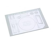 Kitchen Craft KCPMAT24 Set de Table, Lin, Blanc/Gris, 28x18x18 cm