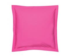 Blanc des Vosges Uni Percale Taie Coton Pink 65 x 65 cm