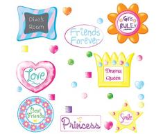 Thedecofactory RMK1121SCS Cadres Princesse ROOMMATES REPOSITIONNABLES (32 Stickers), Vinyle, Multicolore, 104 x 26 x 2,5 cm