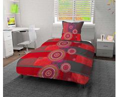 Soleil docre Mandy Parure Housse de Couette, Coton, Violet, 140x200 cm