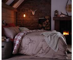 Catherine Lansfield Parure de lit Double Motif Cerfs Multicolore, Coton, Multicolore, Double