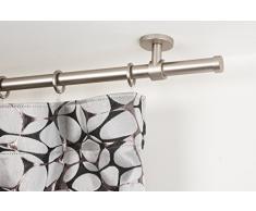 InCasa Tringle Ã Rideaux: Ã 20 mm, L. 140 cm. en Acier satinÃ© â Complet