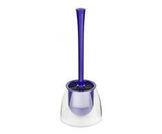Wenko 22547100 Fiesta Brosse WC PS Bleu/Transparent 14,5 x 14,5 x 37 cm