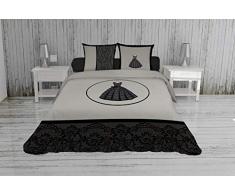 Soleil docre Anais Parure housse de couette, Coton, Gris, 260 x 240 cm