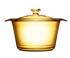 VISIONS Pyroceram Flair Casserole Attire avec Couvercle en Verre, Marron, 30.4Â x 23.8Â x 15.3Â cm