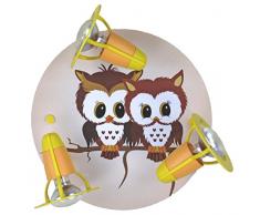 Spot Elobra Plafonnier motif chouettes Erna et Horst, 3Â ampoules ELO de 128190