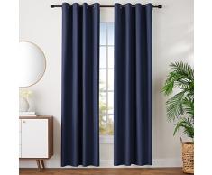 AmazonBasics Lot avec rideau occultant et Åillets, 245 x 140 cm, Bleu marine