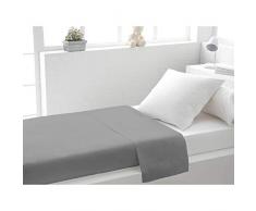 Soleil dOcre 213825 Drap Plat Coton 57 Fils Uni Gris 290 x 180 cm