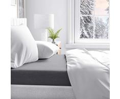 PETTI Artigiani Italiani - Drap-Housse avec Coins, Drap-Housse Percale, Lit 180x210 (180x210 + 25 cm), Gris Sombre, 100% Made in Italy