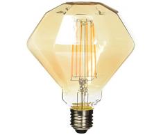 Lighted Ampoule diamant LED E27, 6 W, doré, 125 x 170 mm