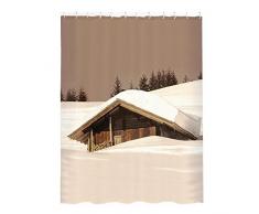 homeXpert 141393 Rideau de Douche Catan Sepia, Polyester, Marron/Gris, 50x50x10 cm