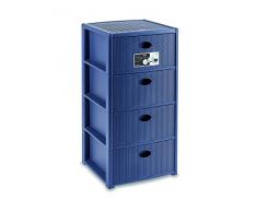 Stefanplast Elegance Commode avec 4Â tiroirs, Bleu, 40Â x 40Â x 79Â cm