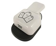 Paperfuel PF105001 Perforatrice Etiquette 3 en 1, Plastique/Métal, Blanc, 14 x 8 x 5 cm