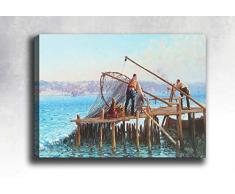 Bonamaison Peinture sur toile, multicolore, 50 x 70 cm - ConÃ§u et fabriquÃ© en Turquie