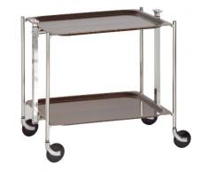 PLATEX - 500250MBWG - Textable - WengÃ© - La Table Roulante - Pliante - Montants ChromÃ©s
