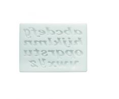 Silikomart 71.429.00.0096 Moule pour Pâte à Sucre SLK329 Alphabet Cursive Silicone Blanc