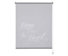 EASYFIX Store Enrouleur - Motto Home - Polyester - Blanc 45 x 150 cm (LxH)