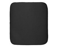 InterDesign iDry tapis de sechage, grand tapis Ã©gouttoir vaisselle en microfibres polyester, tapis Ã©vier Ã©pais pour un sÃ©chage rapide, noir/blanc