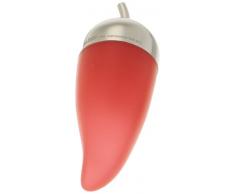 Alessi Jht02 Piccantino Concasse-piment en Gomme Silicone, Rouge et Acier Inoxydable 18/10 Brillant