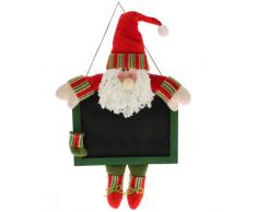 WeRChristmas Figurine de PÃ¨re NoÃ«l Ã accrocher 33 cm avec Tableau Ã Messages et rappels